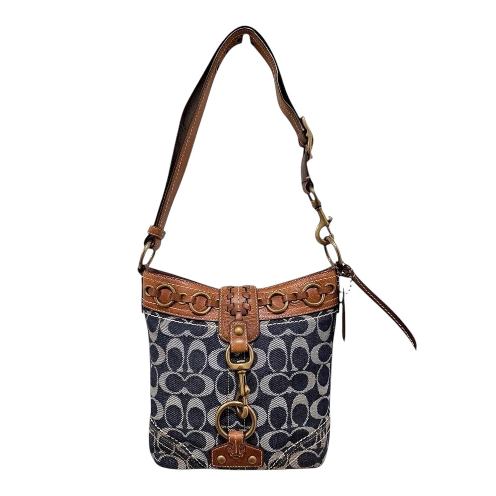 Coach Hamptons Signature Denim Convertible Shoulder Crossbody Bag‎ Y2K 10405
